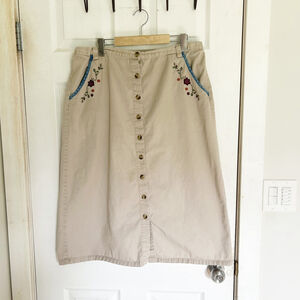 90’s Tradition Country Collection Cotton Skirt Size 16 Floral Stretch Trad-Wife